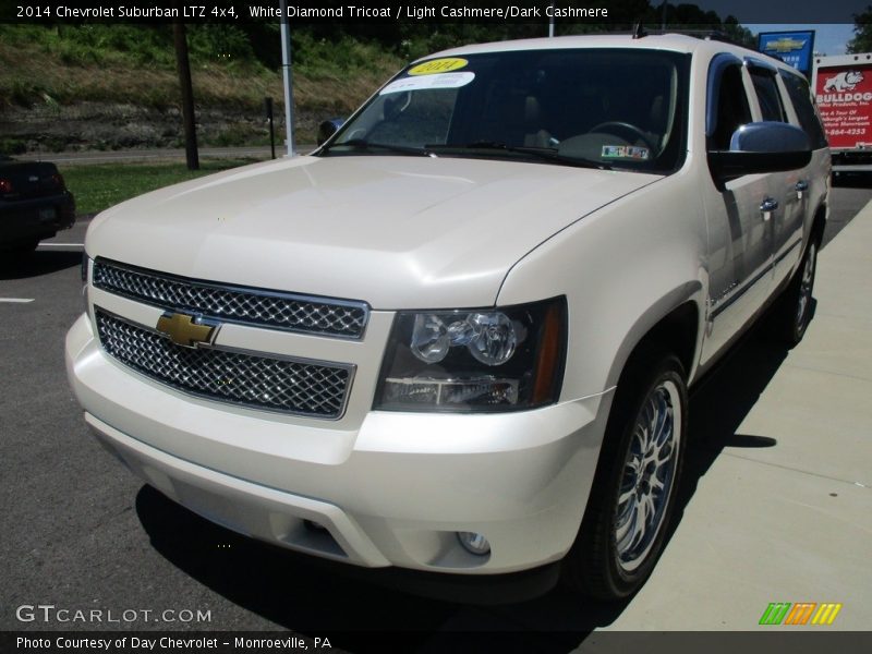 White Diamond Tricoat / Light Cashmere/Dark Cashmere 2014 Chevrolet Suburban LTZ 4x4