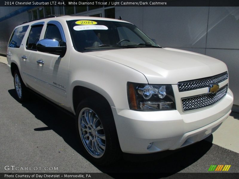 White Diamond Tricoat / Light Cashmere/Dark Cashmere 2014 Chevrolet Suburban LTZ 4x4
