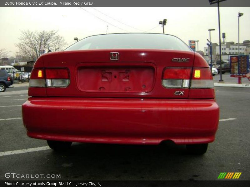 Milano Red / Gray 2000 Honda Civic EX Coupe