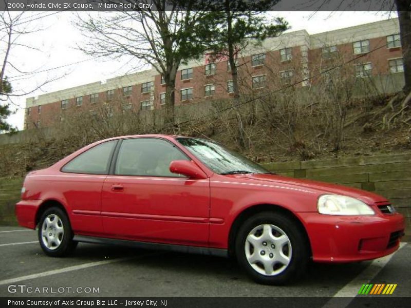 Milano Red / Gray 2000 Honda Civic EX Coupe