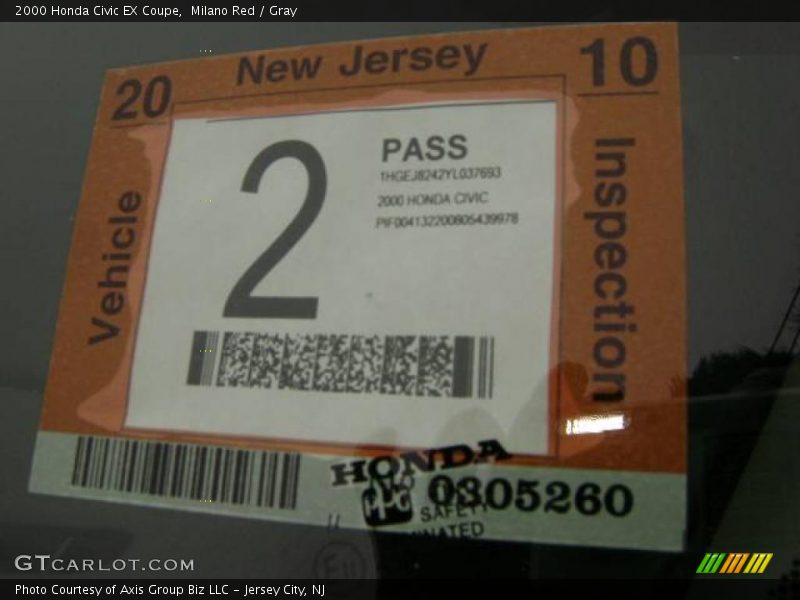 Milano Red / Gray 2000 Honda Civic EX Coupe