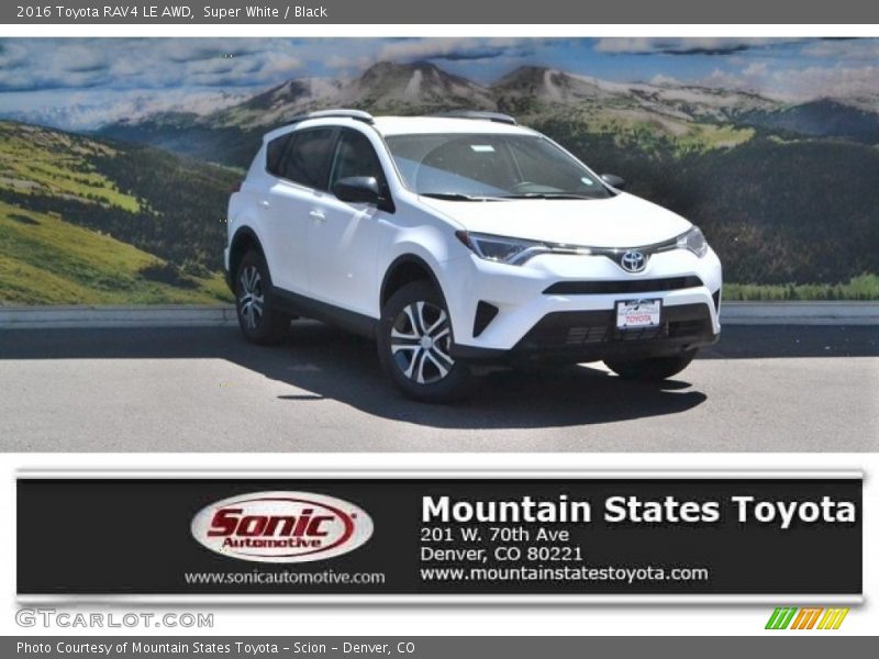 Super White / Black 2016 Toyota RAV4 LE AWD