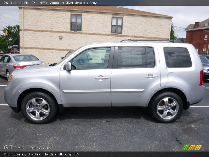 Alabaster Silver Metallic / Gray 2013 Honda Pilot EX-L 4WD