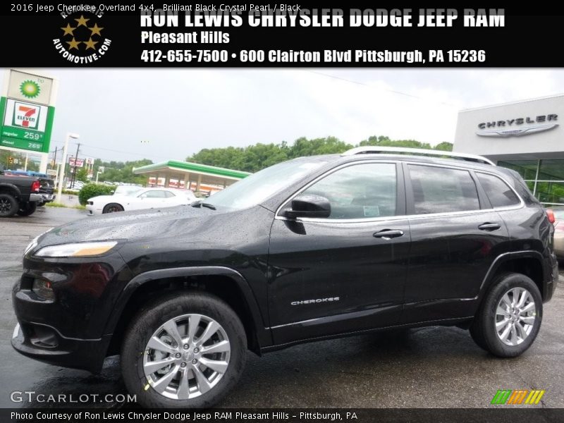 Brilliant Black Crystal Pearl / Black 2016 Jeep Cherokee Overland 4x4