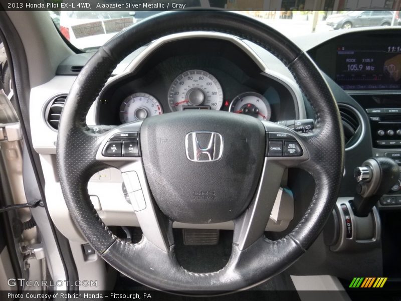 Alabaster Silver Metallic / Gray 2013 Honda Pilot EX-L 4WD