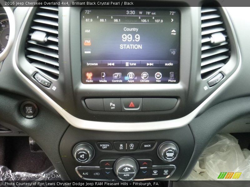 Brilliant Black Crystal Pearl / Black 2016 Jeep Cherokee Overland 4x4