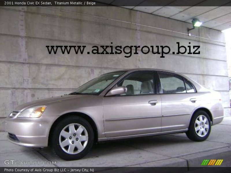 Titanium Metallic / Beige 2001 Honda Civic EX Sedan