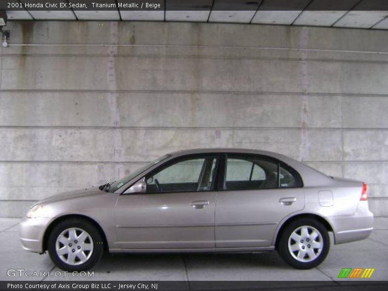 Titanium Metallic / Beige 2001 Honda Civic EX Sedan