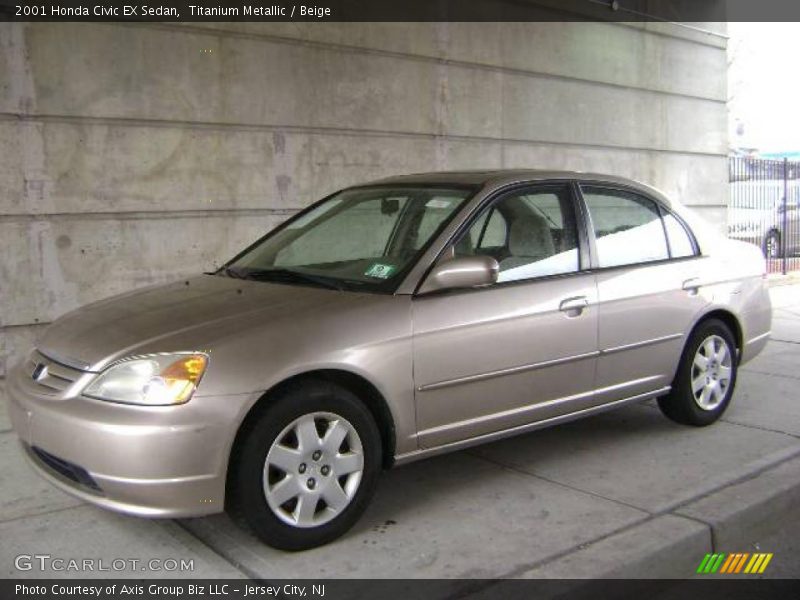 Titanium Metallic / Beige 2001 Honda Civic EX Sedan