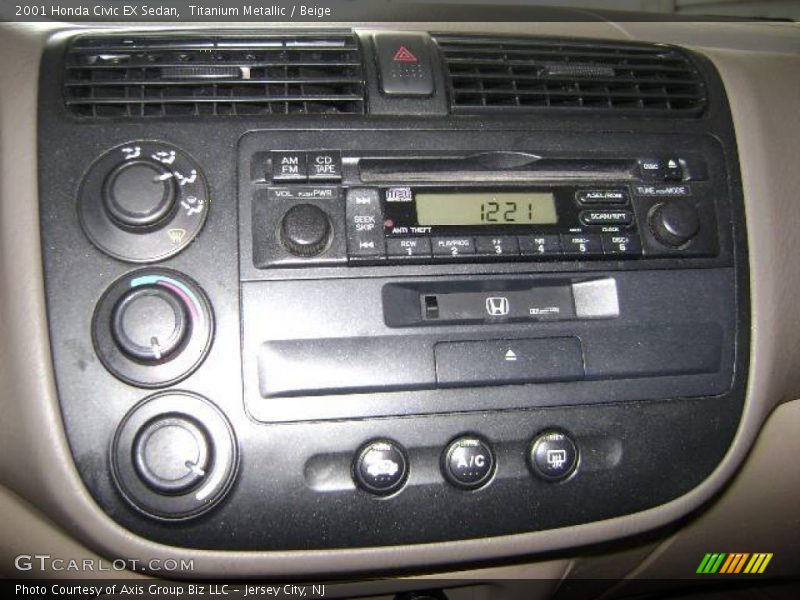 Titanium Metallic / Beige 2001 Honda Civic EX Sedan