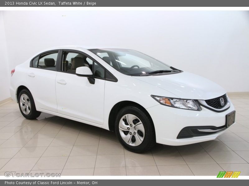 Taffeta White / Beige 2013 Honda Civic LX Sedan