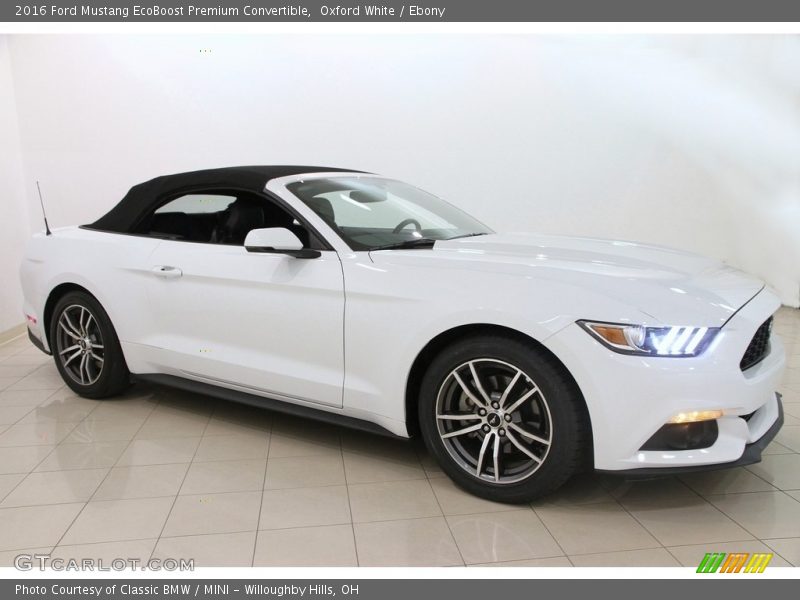 Oxford White / Ebony 2016 Ford Mustang EcoBoost Premium Convertible