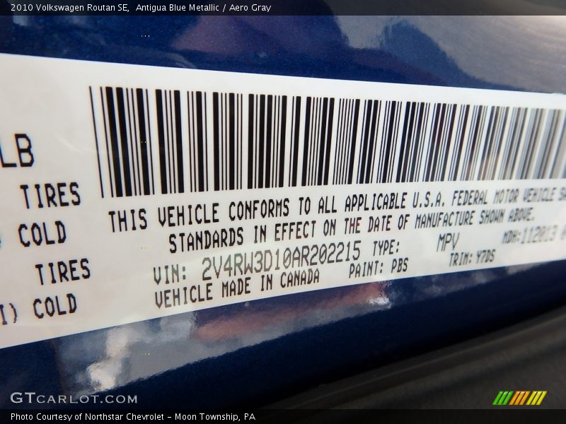 Antigua Blue Metallic / Aero Gray 2010 Volkswagen Routan SE