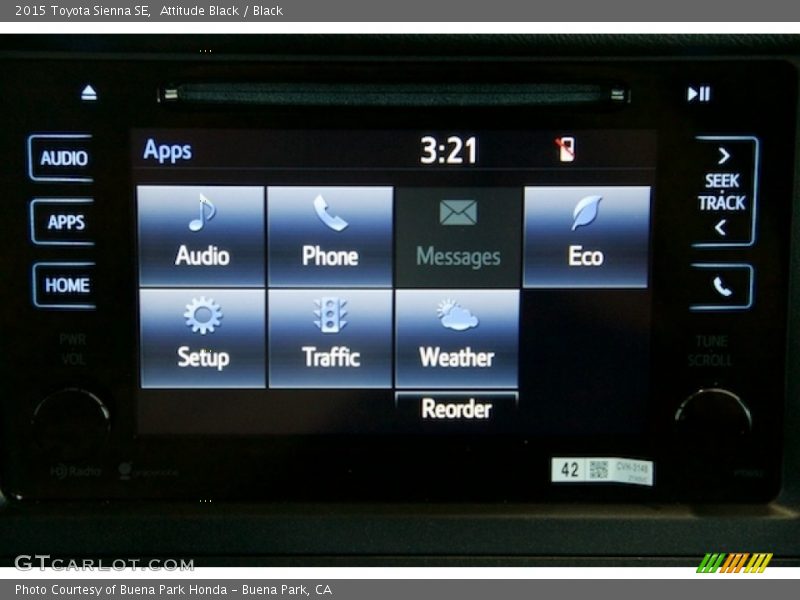 Attitude Black / Black 2015 Toyota Sienna SE