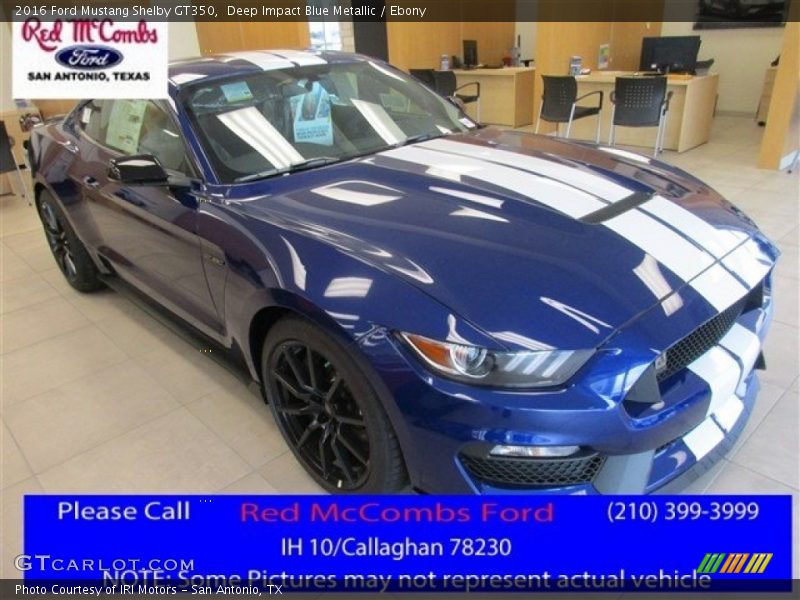 Deep Impact Blue Metallic / Ebony 2016 Ford Mustang Shelby GT350
