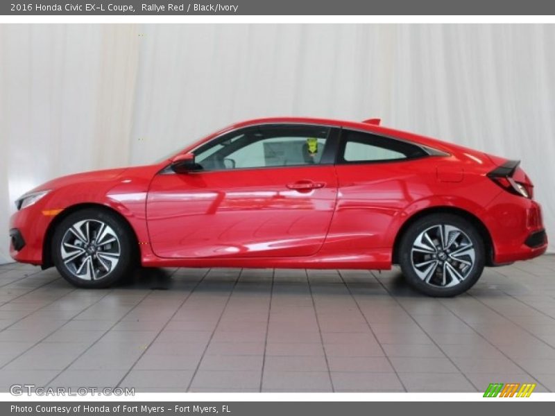 Rallye Red / Black/Ivory 2016 Honda Civic EX-L Coupe