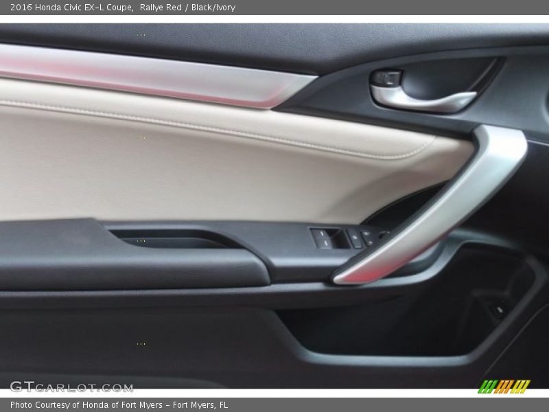 Rallye Red / Black/Ivory 2016 Honda Civic EX-L Coupe