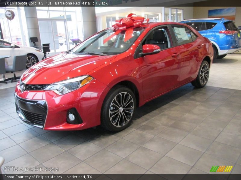 Barcelona Red Metallic / Black 2016 Toyota Corolla S Plus