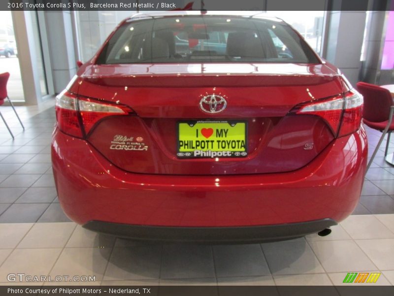 Barcelona Red Metallic / Black 2016 Toyota Corolla S Plus