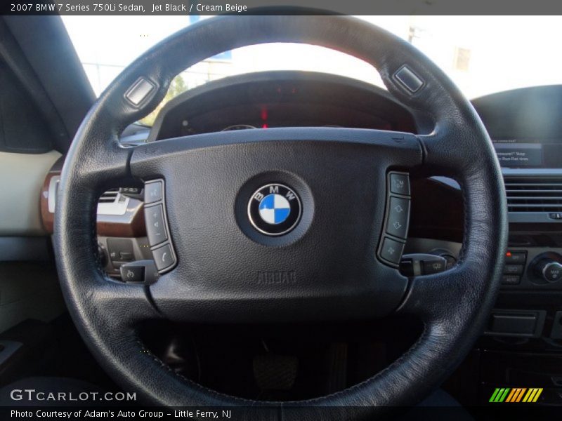 Jet Black / Cream Beige 2007 BMW 7 Series 750Li Sedan