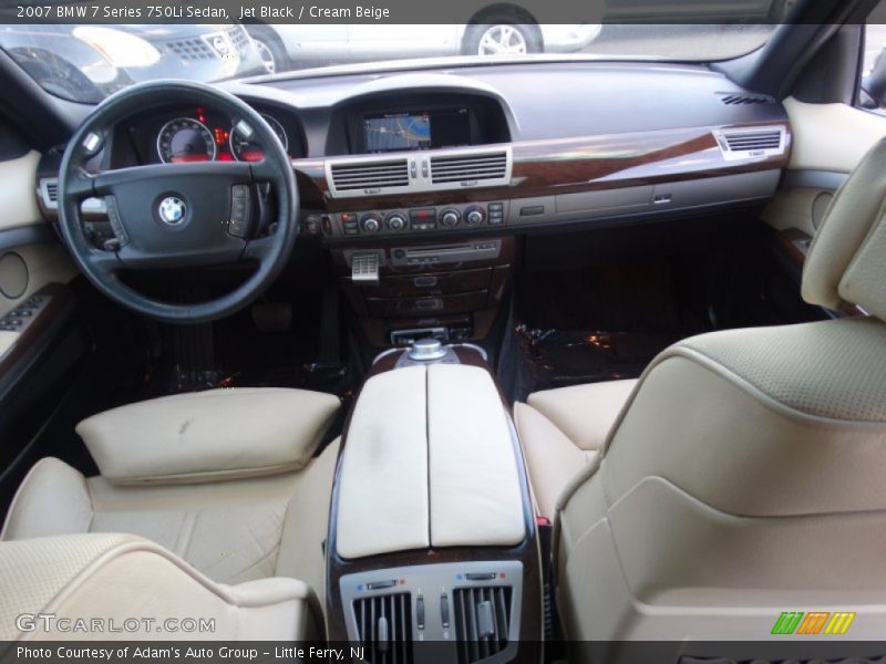 Jet Black / Cream Beige 2007 BMW 7 Series 750Li Sedan