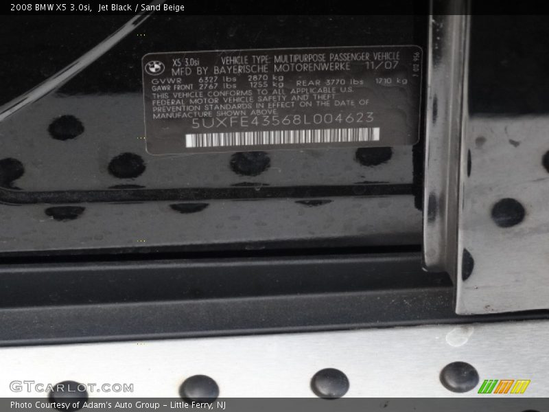 Jet Black / Sand Beige 2008 BMW X5 3.0si