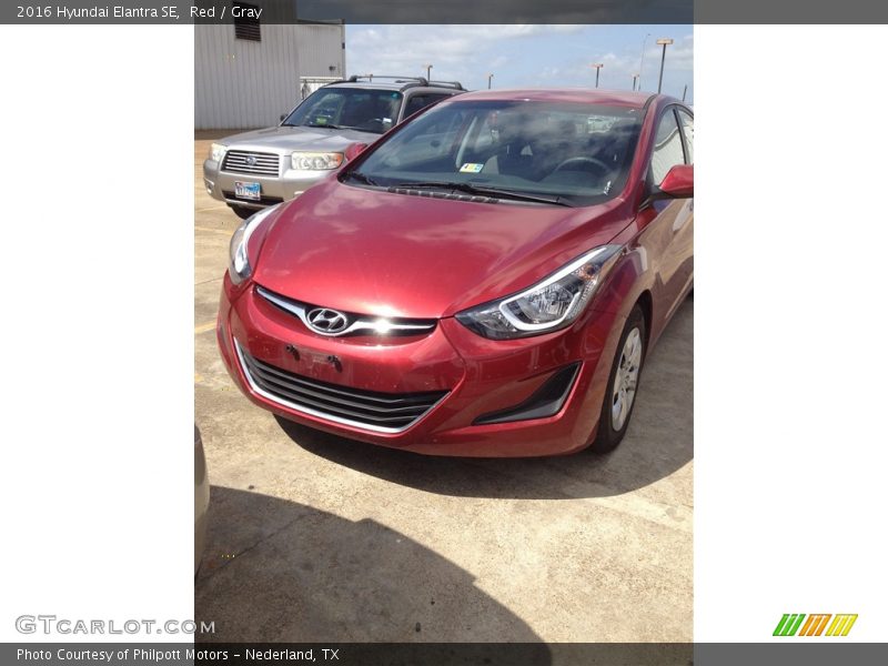 Red / Gray 2016 Hyundai Elantra SE