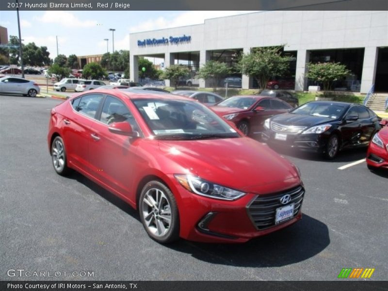 Red / Beige 2017 Hyundai Elantra Limited