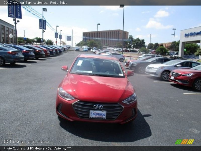 Red / Beige 2017 Hyundai Elantra Limited