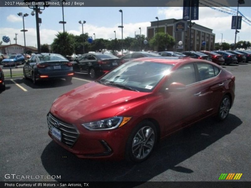 Red / Beige 2017 Hyundai Elantra Limited