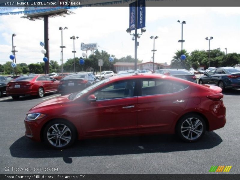 Red / Beige 2017 Hyundai Elantra Limited