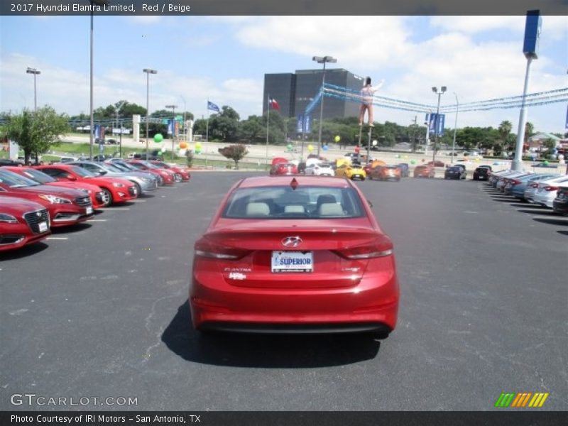 Red / Beige 2017 Hyundai Elantra Limited