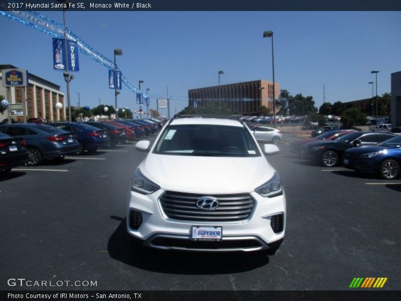 Monaco White / Black 2017 Hyundai Santa Fe SE