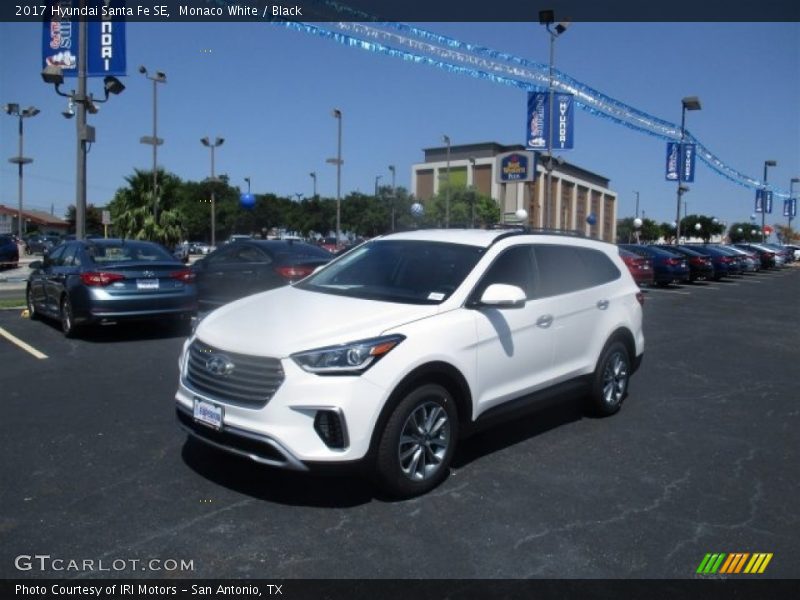 Monaco White / Black 2017 Hyundai Santa Fe SE