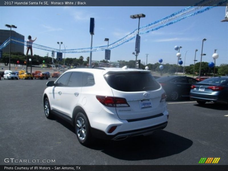 Monaco White / Black 2017 Hyundai Santa Fe SE