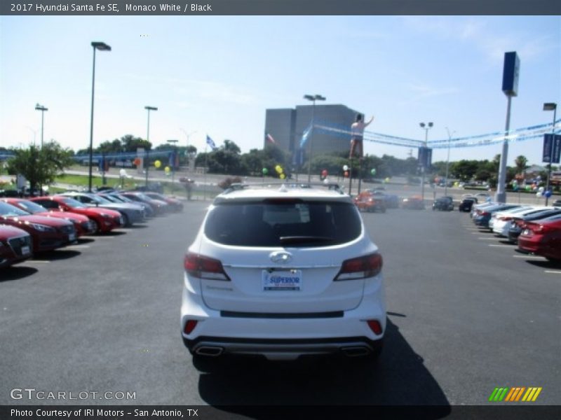 Monaco White / Black 2017 Hyundai Santa Fe SE