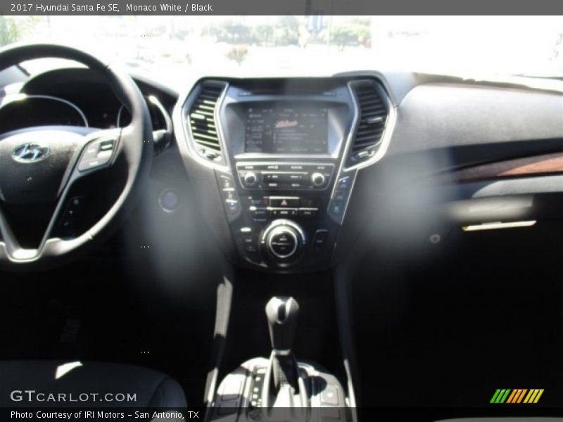 Monaco White / Black 2017 Hyundai Santa Fe SE