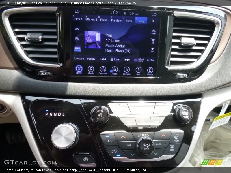 Brilliant Black Crystal Pearl / Black/Alloy 2017 Chrysler Pacifica Touring L Plus