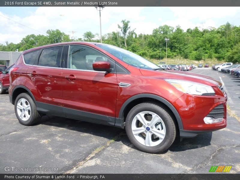 Sunset Metallic / Medium Light Stone 2016 Ford Escape SE 4WD
