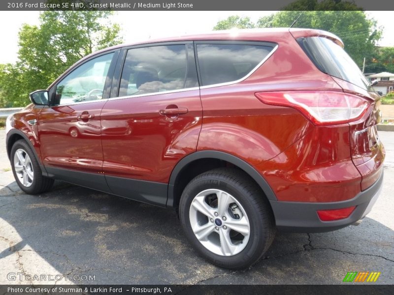 Sunset Metallic / Medium Light Stone 2016 Ford Escape SE 4WD