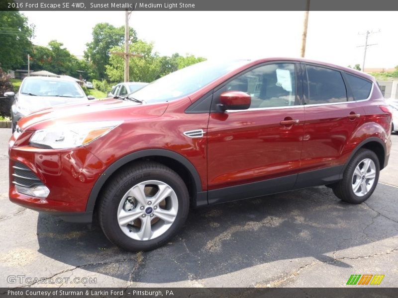 Sunset Metallic / Medium Light Stone 2016 Ford Escape SE 4WD