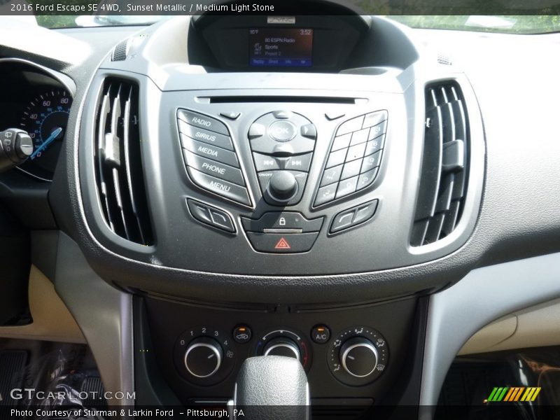 Sunset Metallic / Medium Light Stone 2016 Ford Escape SE 4WD