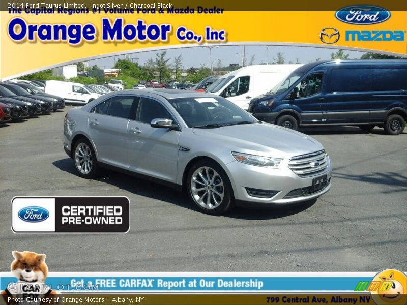 Ingot Silver / Charcoal Black 2014 Ford Taurus Limited