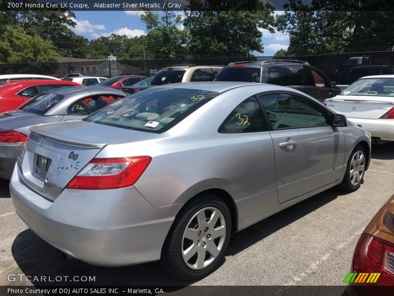 Alabaster Silver Metallic / Gray 2007 Honda Civic LX Coupe