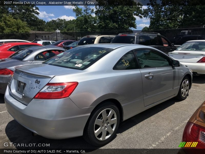 Alabaster Silver Metallic / Gray 2007 Honda Civic LX Coupe
