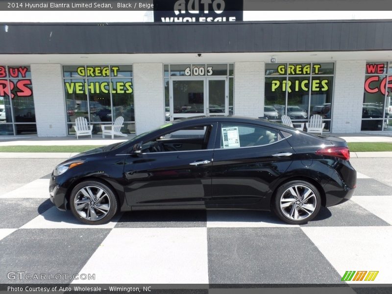 Black / Beige 2014 Hyundai Elantra Limited Sedan