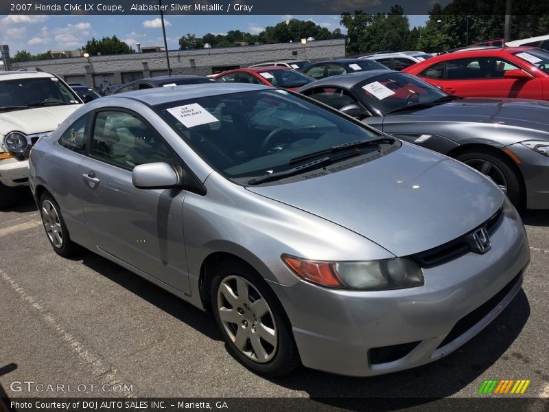 Alabaster Silver Metallic / Gray 2007 Honda Civic LX Coupe