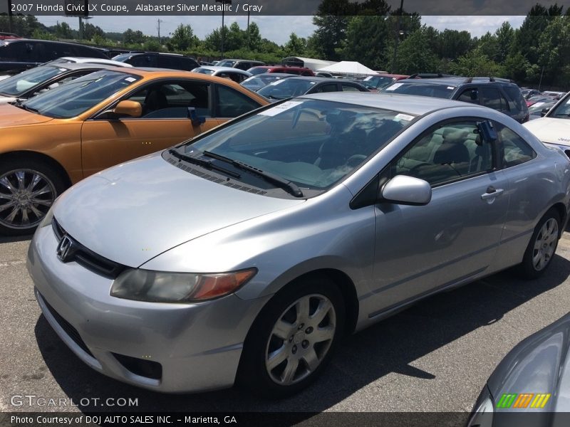 Alabaster Silver Metallic / Gray 2007 Honda Civic LX Coupe