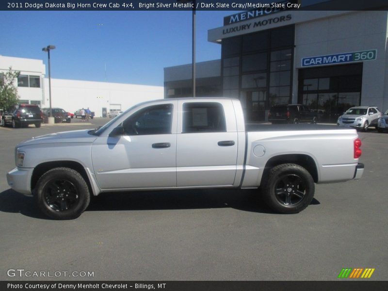 Bright Silver Metallic / Dark Slate Gray/Medium Slate Gray 2011 Dodge Dakota Big Horn Crew Cab 4x4