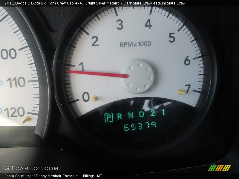Bright Silver Metallic / Dark Slate Gray/Medium Slate Gray 2011 Dodge Dakota Big Horn Crew Cab 4x4